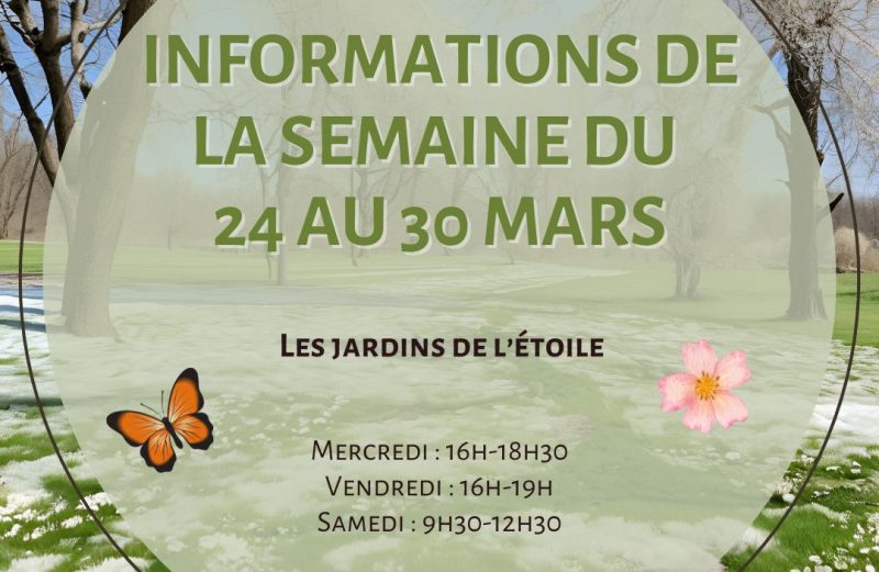 Les infos de la semaine du 24 au 30 mars ! 📅
