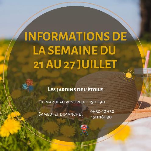 Les infos de la semaine du 21 au 27 juillet 2025 ! 🌟📅